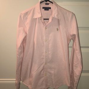 Women’s Ralph Lauren Pink Stripped Button Down